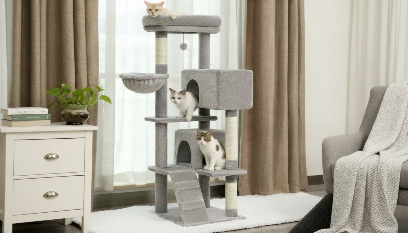 Luxury Multi-Level Cat Tree Tower: Condos, Perches & Posts
