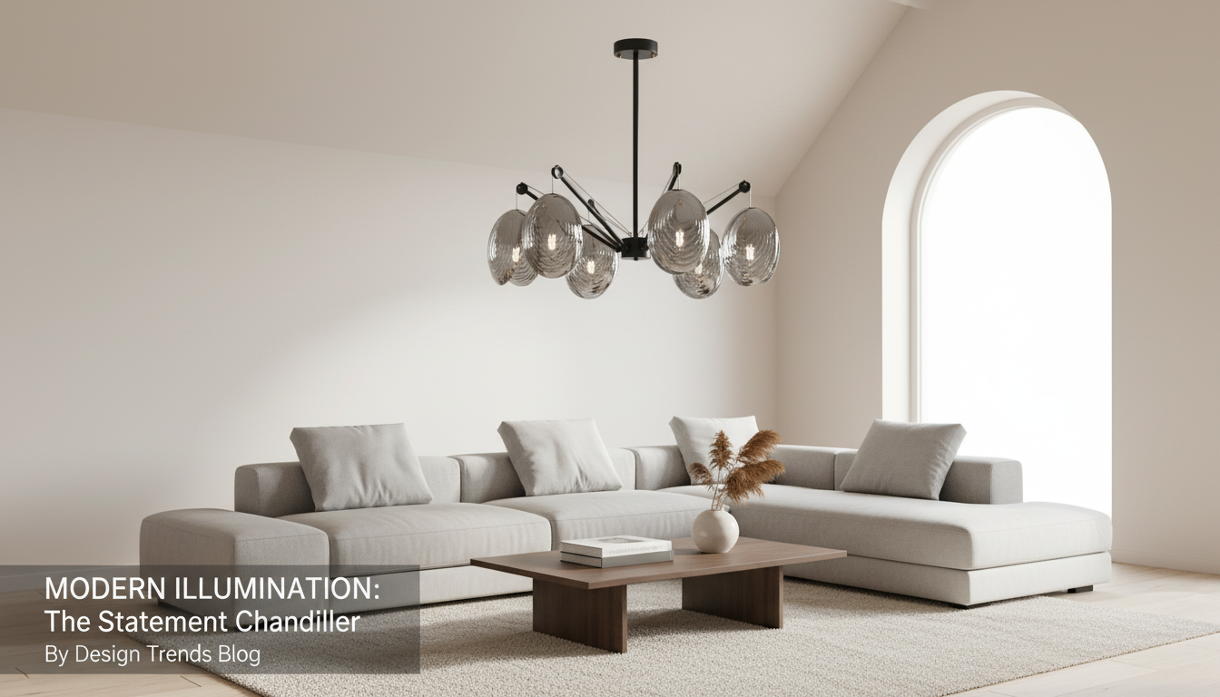 Copper & Glass Postmodern Chandelier for Living & Dining