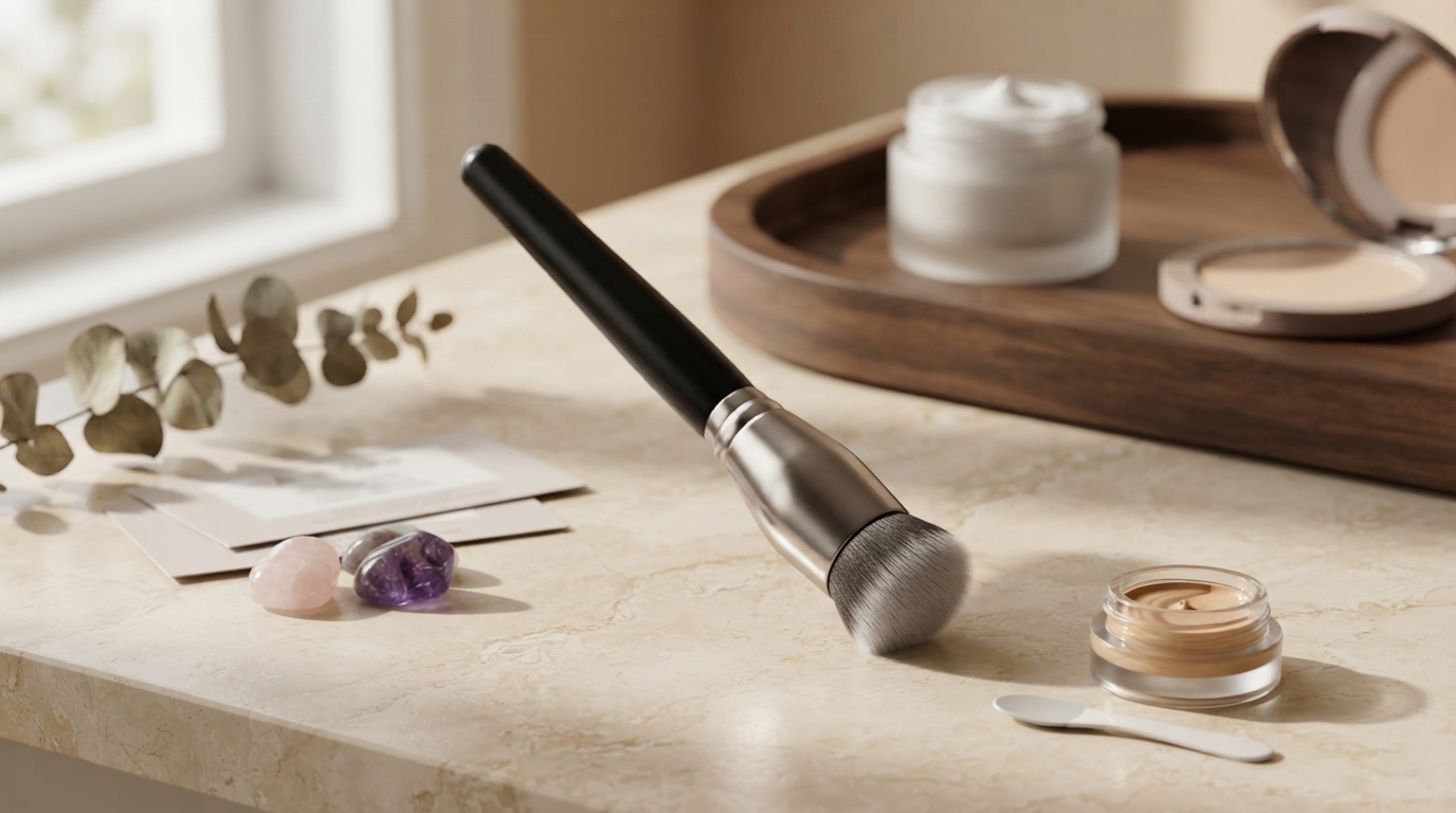 Dense Synthetic Foundation Brush: Smooth, Even Coverage