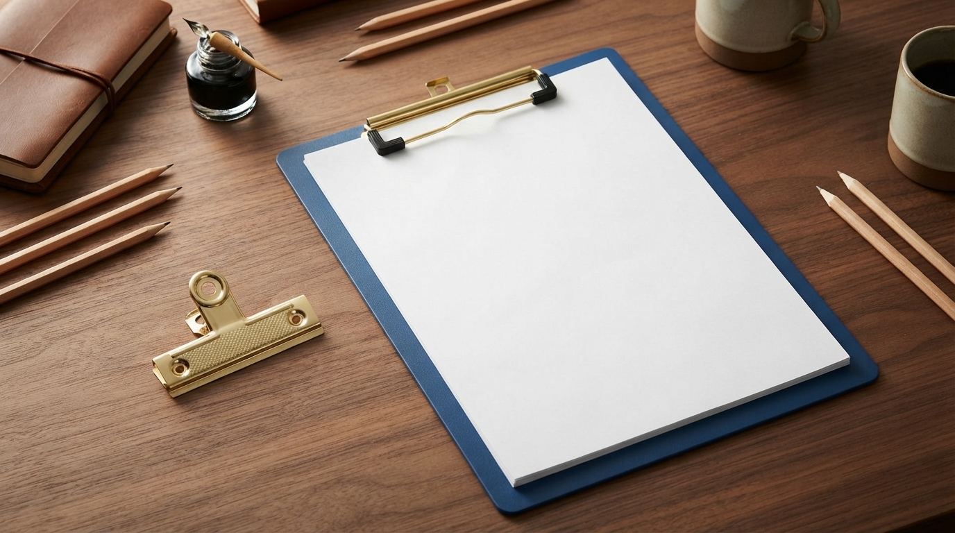 Gold Clip Writing Clipboard for Neat Notes & Forms